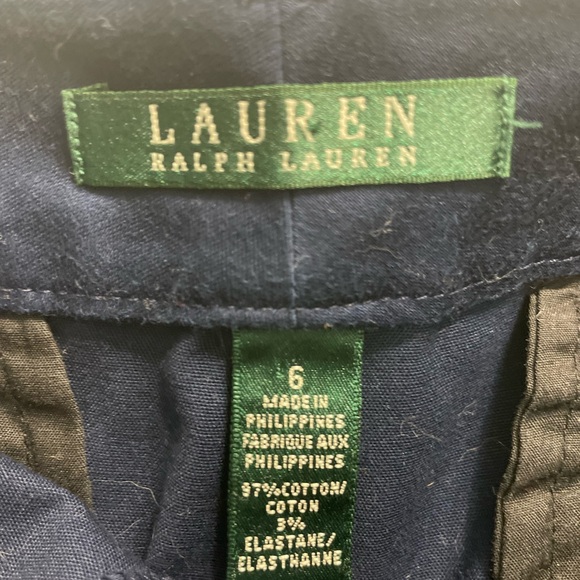 Lauren Ralph Lauren Women's Chino Shorts Size 6 Navy Blue Flat Front Pockets - Picture 9 of 9